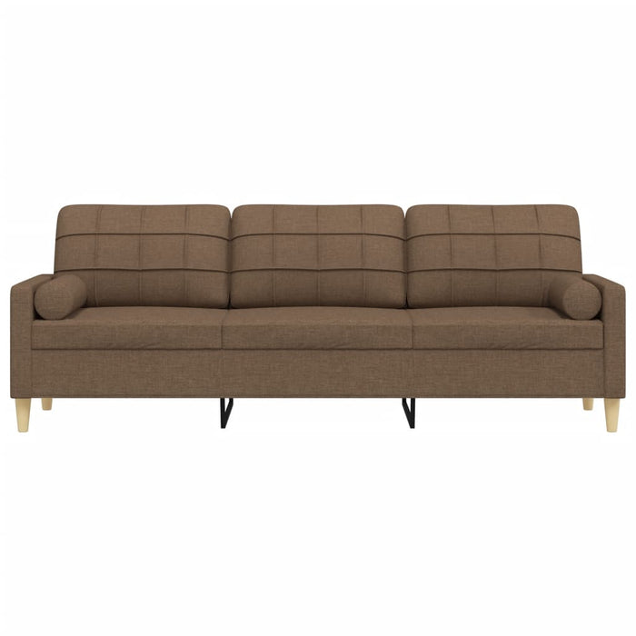 vidaXL Divano a 3 Posti con Cuscini Marrone 210 cm in Tessuto