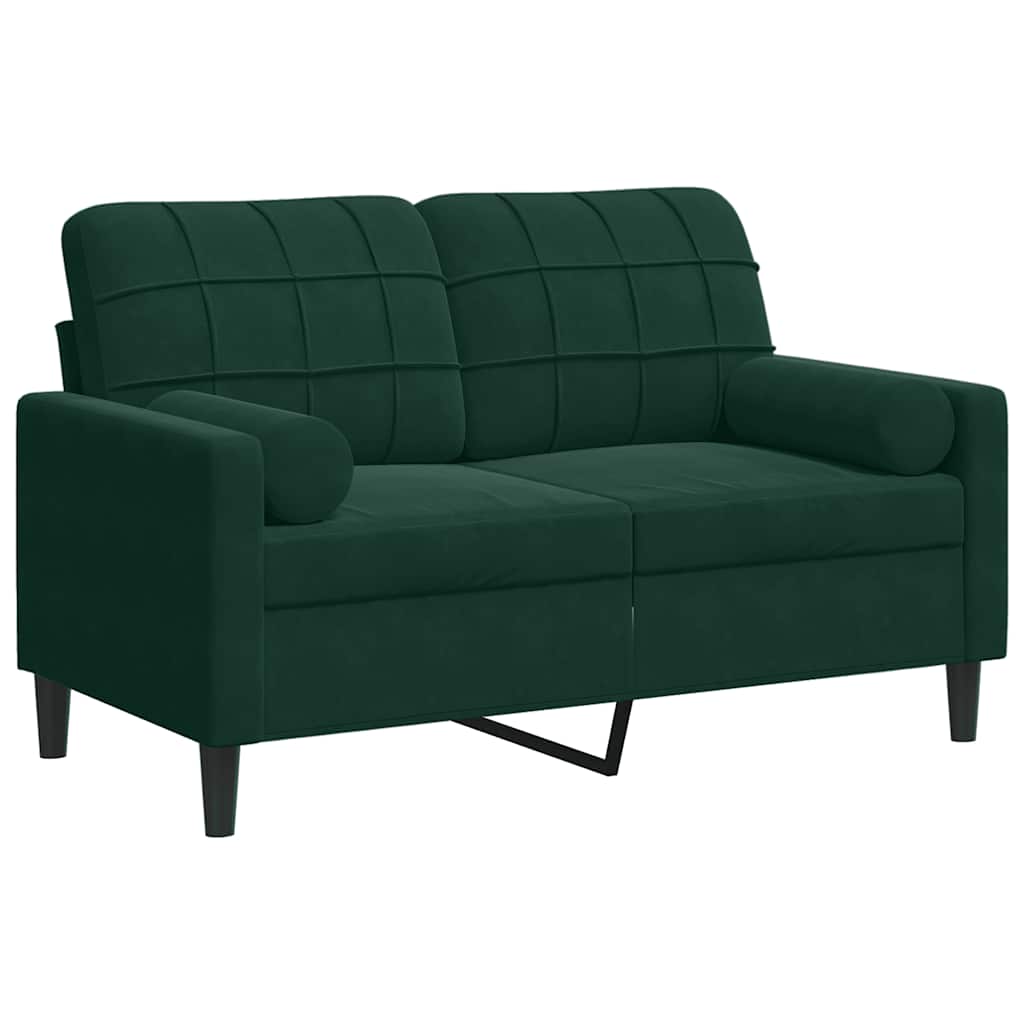 Divano a 2 Posti con Cuscini-Sofa 2 Posti con Cuscini Verde Scuro 120 cm in Velluto 602746