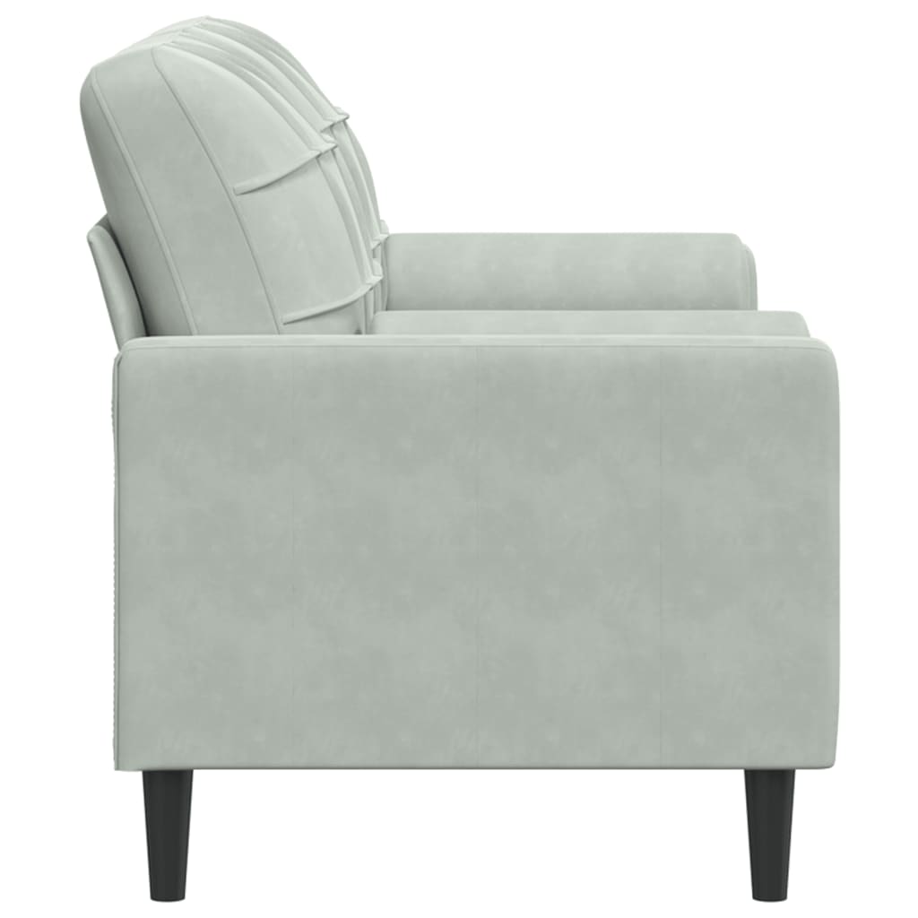 Divano a 2 Posti con Cuscini Grigio Chiaro 140 cm in Velluto 3278219
