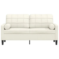 Divano a 2 Posti con Cuscini Crema 140 cm in Velluto 3278227