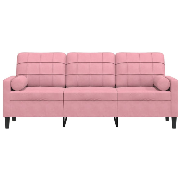Divano a 3 Posti con Cuscini Rosa 180 cm in Velluto 3278232