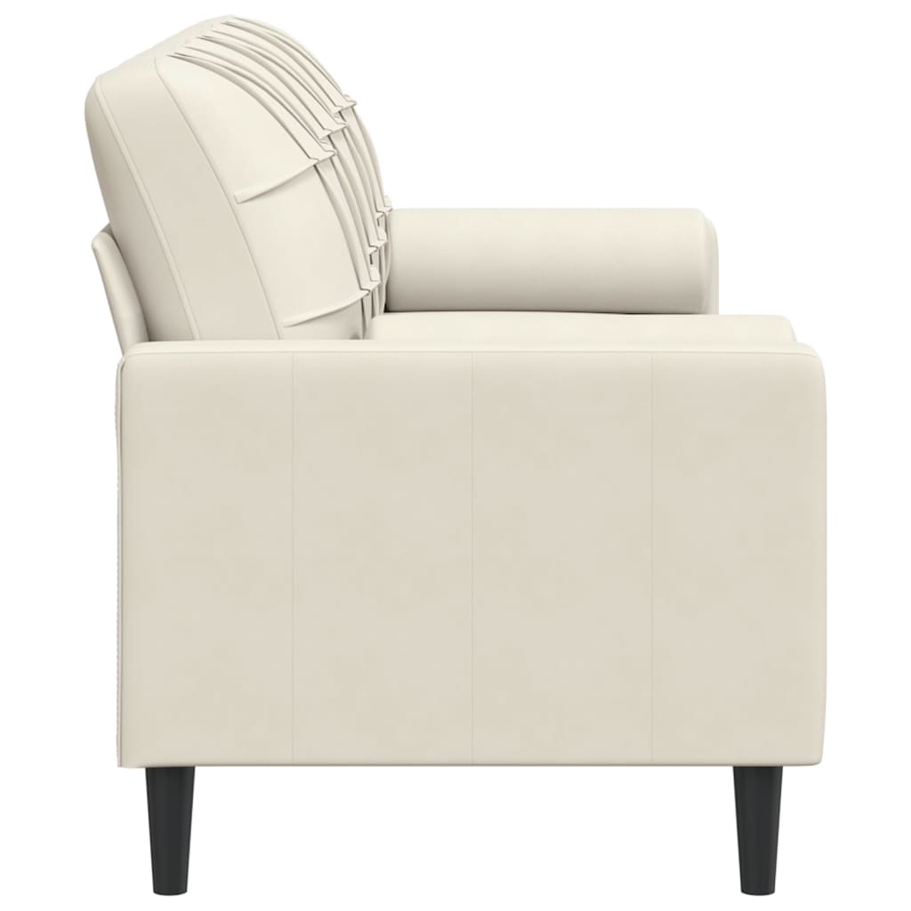 Divano a 3 Posti con Cuscini Crema 180 cm in Velluto 3278237