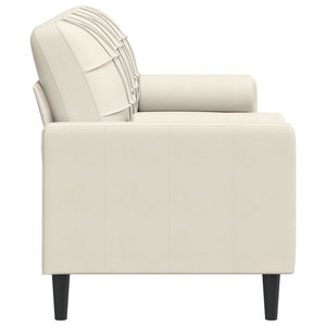 Divano a 3 Posti con Cuscini Crema 180 cm in Velluto 3278237