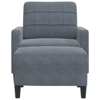 Poltrona con Poggiapiedi Grigio Scuro 60 cm in Velluto 3278258