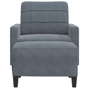Poltrona con Poggiapiedi Grigio Scuro 60 cm in Velluto 3278258