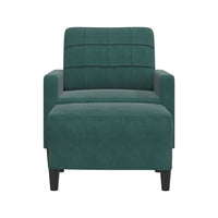 Poltroncina con Poggiapiedi Verde Scuro 60 cm in Velluto 3278259