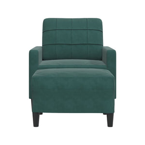 Poltroncina con Poggiapiedi Verde Scuro 60 cm in Velluto 3278259