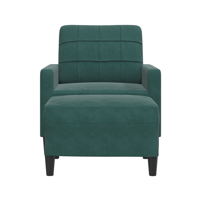 Poltroncina con Poggiapiedi Verde Scuro 60 cm in Velluto 3278259