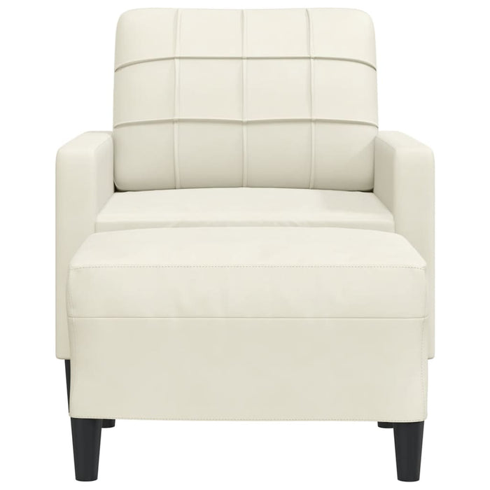 vidaXL Poltrona con Poggiapiedi Crema 60 cm in Velluto