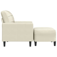 Poltrona con Poggiapiedi Crema 60 cm in Velluto 3278265