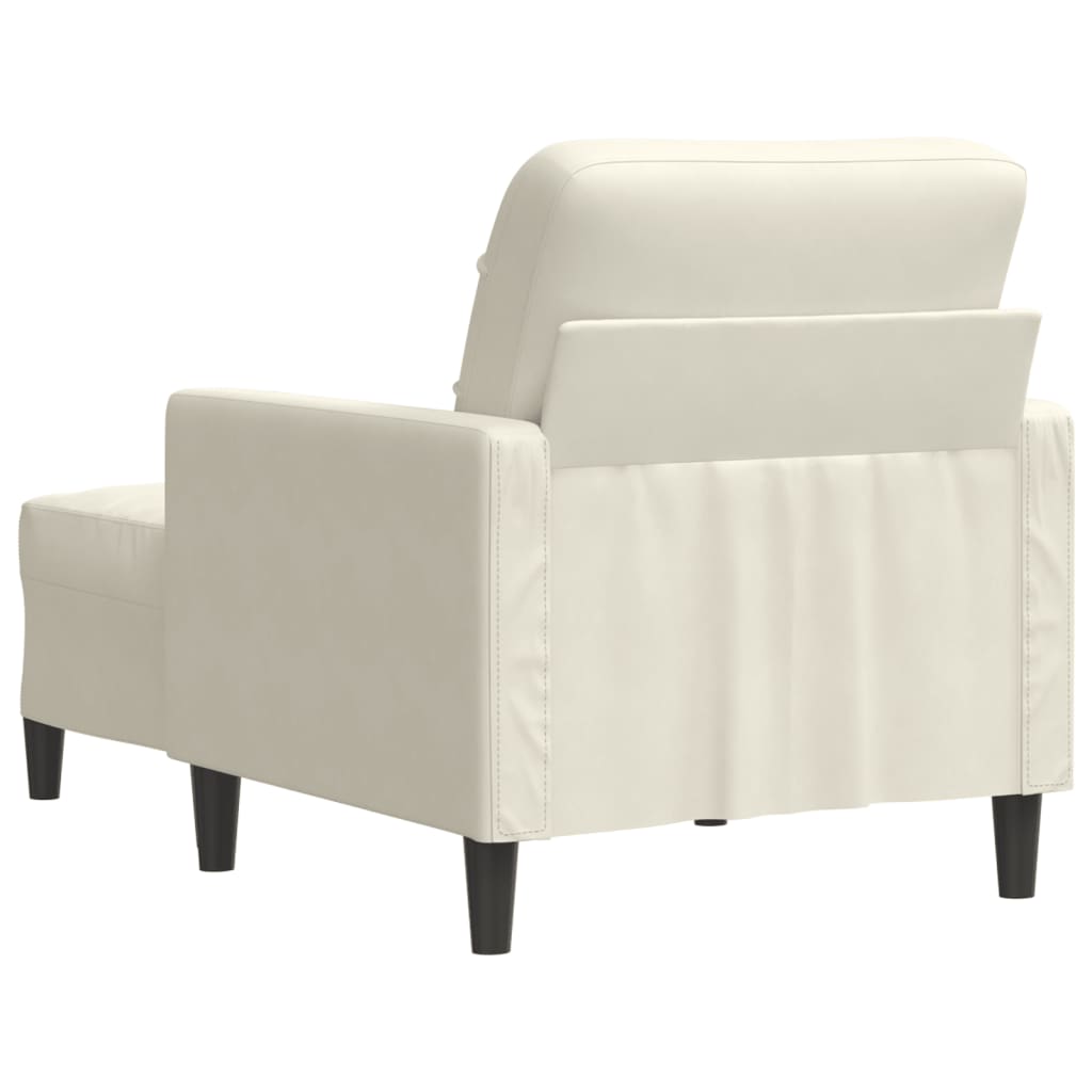 Poltrona con Poggiapiedi Crema 60 cm in Velluto 3278265