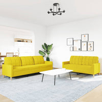 Set di Divani 2 pz Giallo Chiaro in Tessuto 3278324