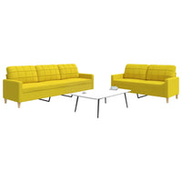 Set di Divani 2 pz Giallo Chiaro in Tessuto 3278324
