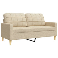 Set di Divani 3 pz con Poggiapiedi Crema in Tessuto 3278329