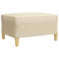 Set di Divani 3 pz con Poggiapiedi Crema in Tessuto 3278329