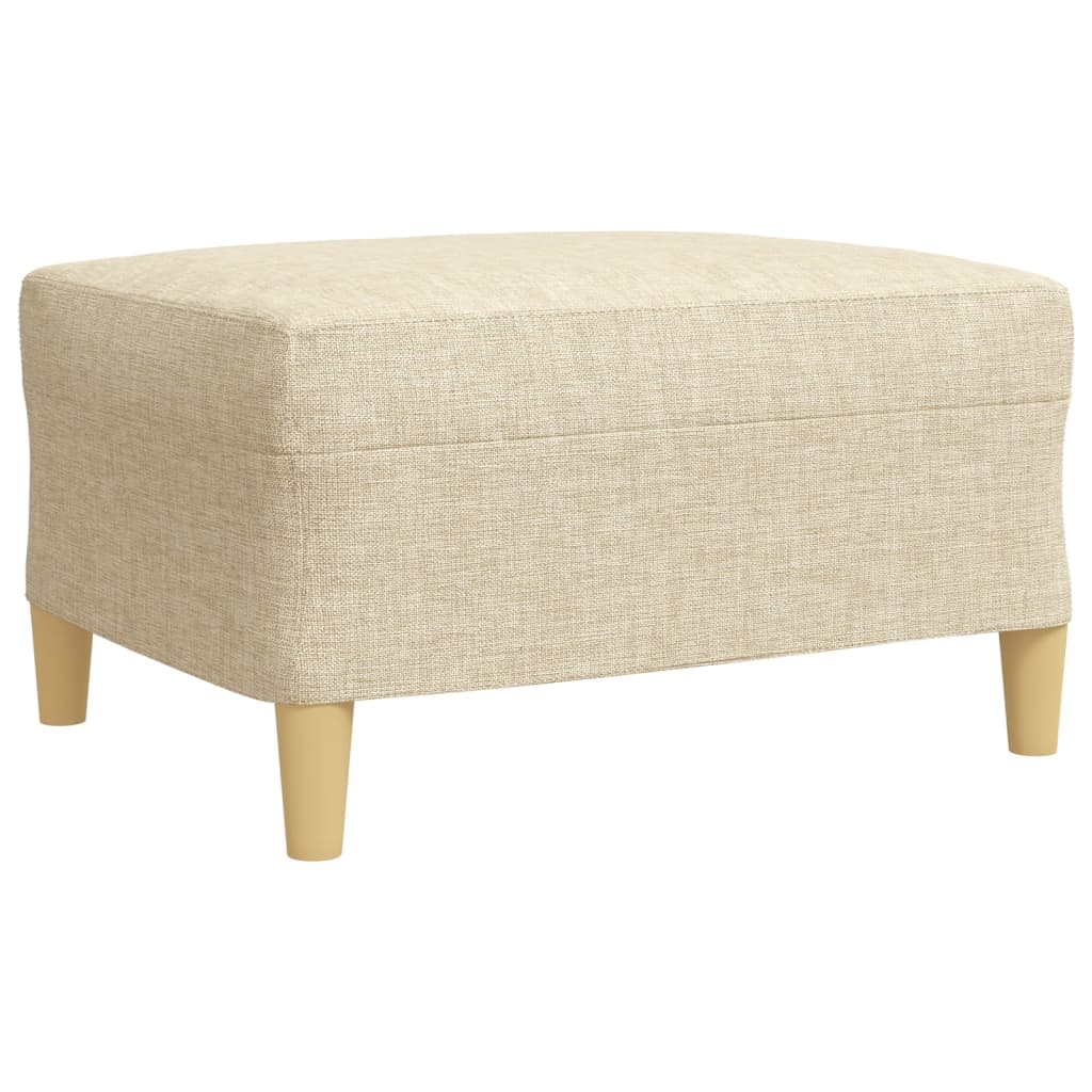 vidaXL Set di Divani 3 pz con Poggiapiedi Crema in Tessuto