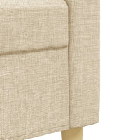 Set di Divani 3 pz con Poggiapiedi Crema in Tessuto 3278329