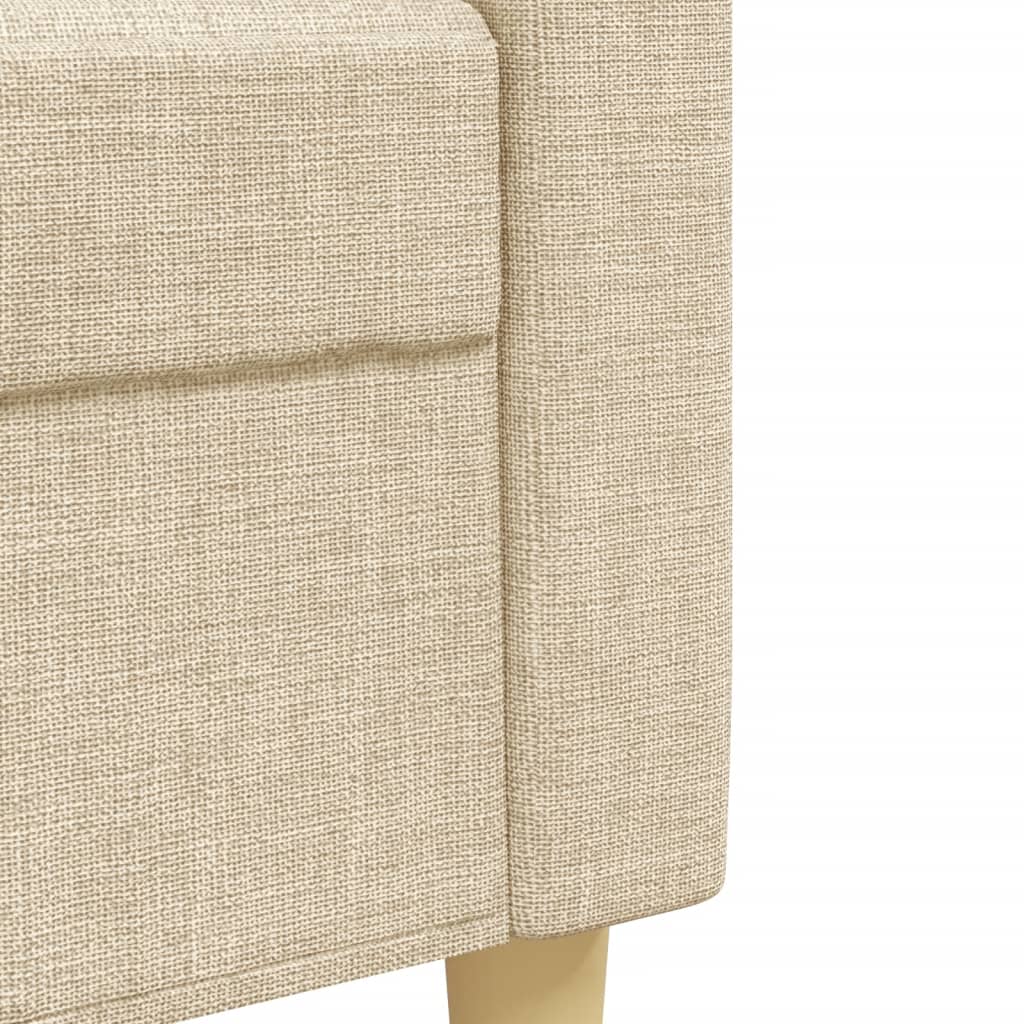 vidaXL Set Divani 2 pz con Poggiapiedi Crema in Tessuto