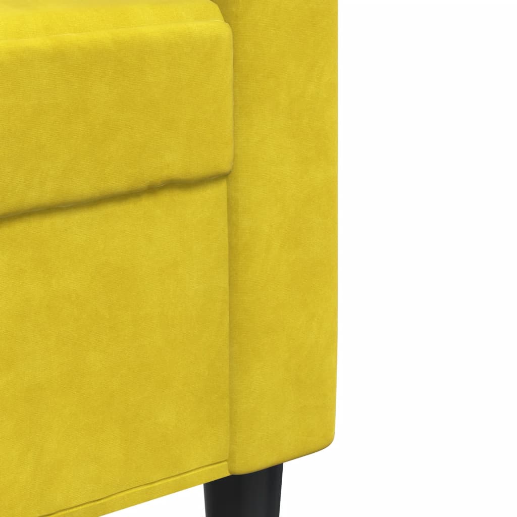 Set di Divani 4 pz con Cuscini giallo in Velluto