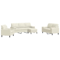 vidaXL Set di Divani 4 pz con Cuscini e Rinforzi Crema in Velluto