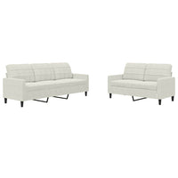 Set di Divani 2 pz con Cuscini Crema in Velluto 3278399