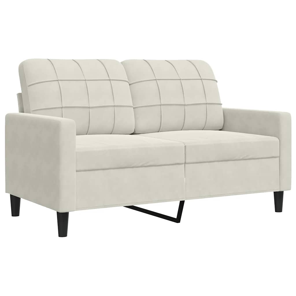 Set di Divani 2 pz con Cuscini Crema in Velluto 3278399