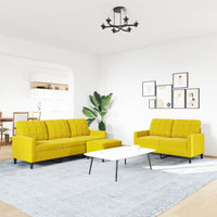 Set di Divani 3 pz con Cuscini giallo in Velluto 3278407