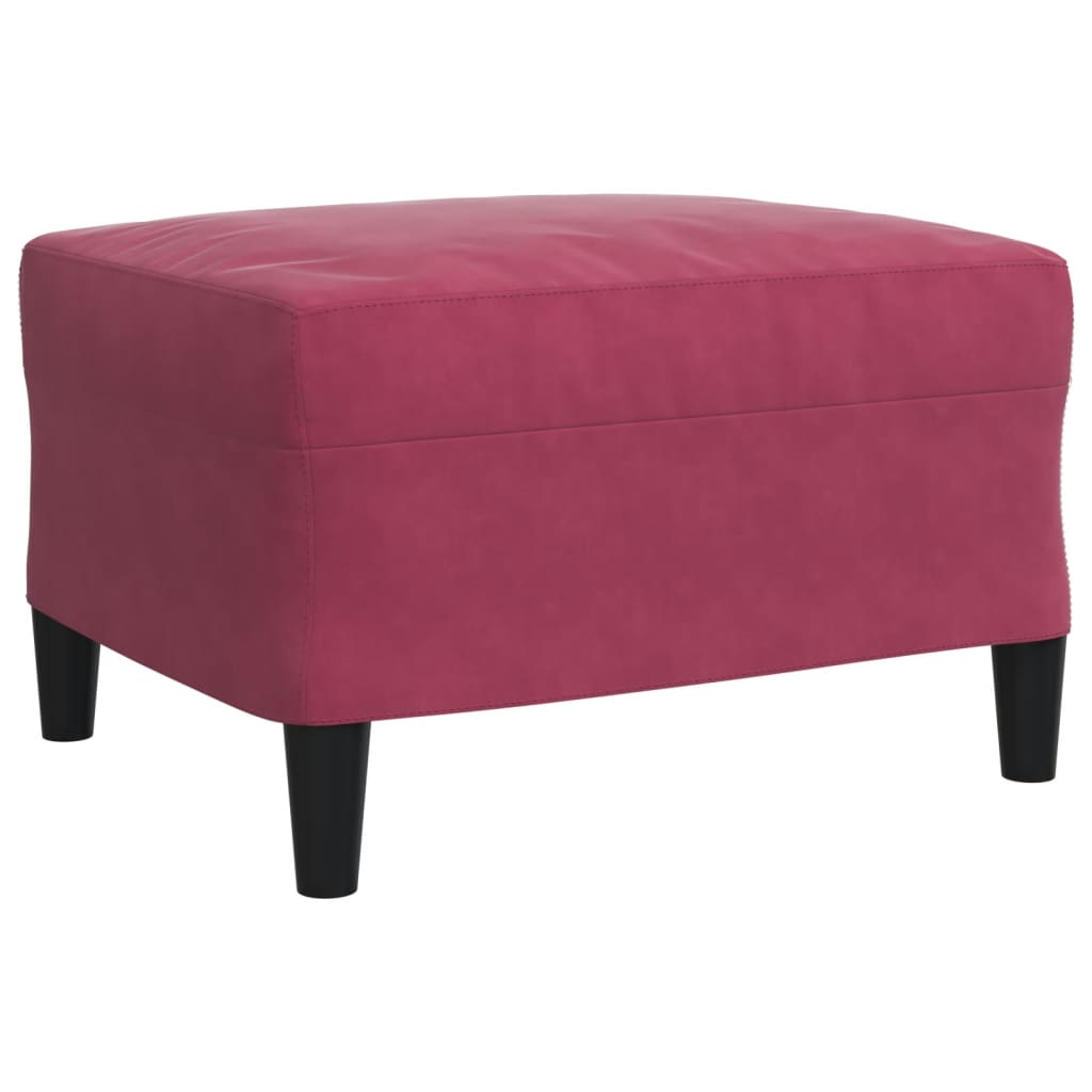 vidaXL Set di Divani 3 pz con Cuscini e Rinforzi Rosso Vino in Velluto