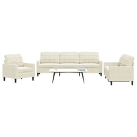 Set di Divani 3 pz con Cuscini Crema in Velluto 3278439