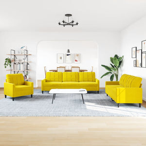 Set di Divani 4 pz con Cuscini giallo in Velluto 3278447