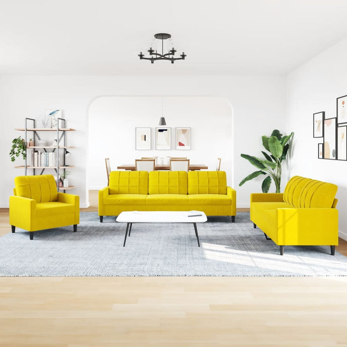 vidaXL Set di Divani 4 pz con Cuscini giallo in Velluto