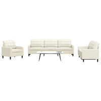 Set di Divani 4 pz con Cuscini Crema in Velluto