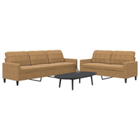 vidaXL Set di Divani 2 pz con Cuscini Marrone in Velluto