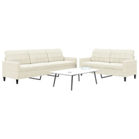 vidaXL Set di Divani 2 pz con Cuscini Crema in Velluto
