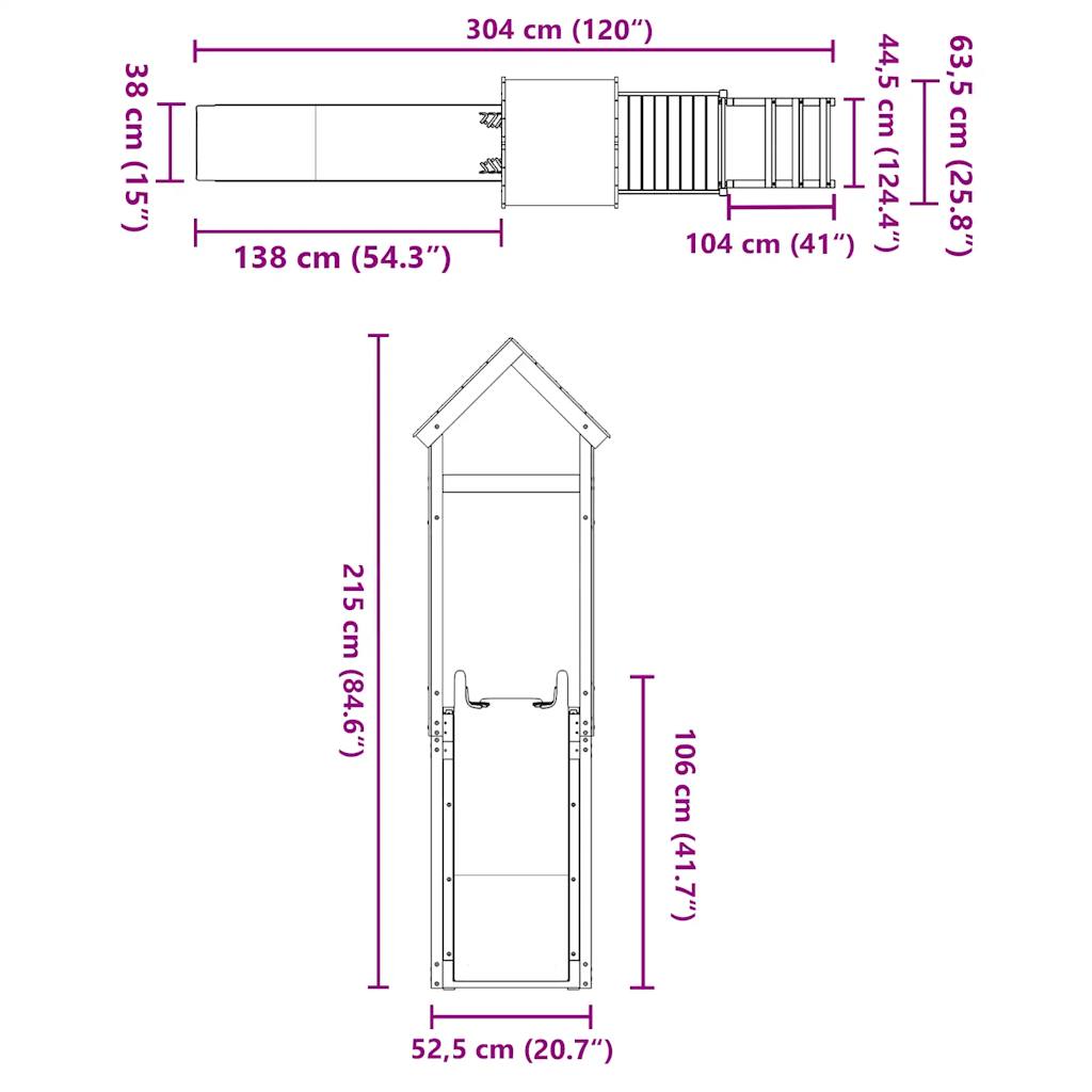 Set da Gioco da Esterno in Legno Massello di Douglas 3279065