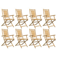 Sedie da Giardino Pieghevoli 8 pz 53x66x99 cm in Bambù