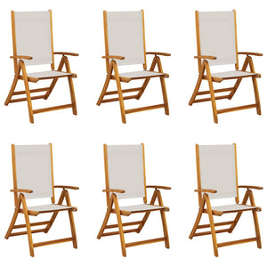 Sedie da Giardino Pieghevoli 6 pz Massello d'Acacia e Textilene 3279239