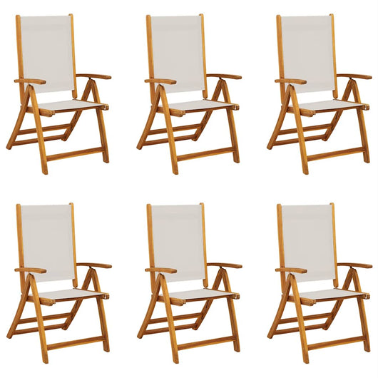 Sedie da Giardino Pieghevoli 6 pz Massello d'Acacia e Textilene 3279239