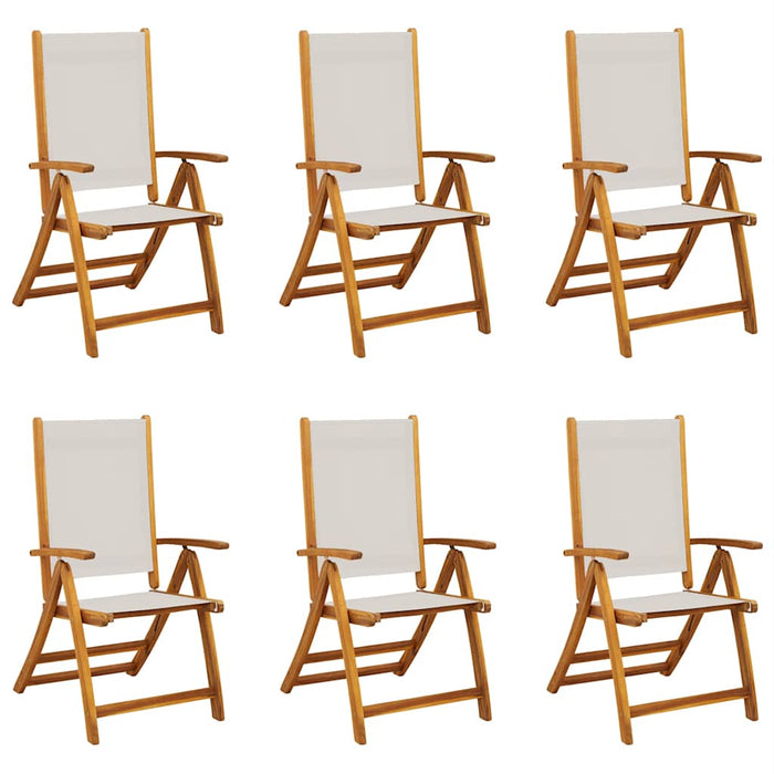 Sedie da Giardino Pieghevoli 6 pz Massello d'Acacia e Textilene 3279239