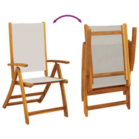 Sedie da Giardino Pieghevoli 8 pz Massello d'Acacia e Textilene 3279240