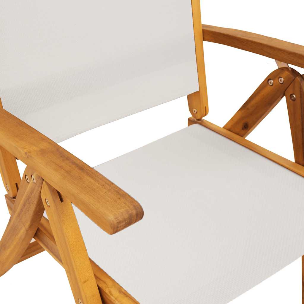 Sedie da Giardino Pieghevoli 8 pz Massello d'Acacia e Textilene 3279240