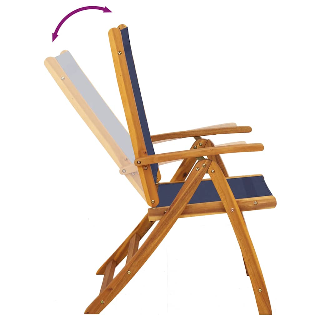 Sedie da Giardino Pieghevoli 4 pz Massello d'Acacia e Textilene 3279241