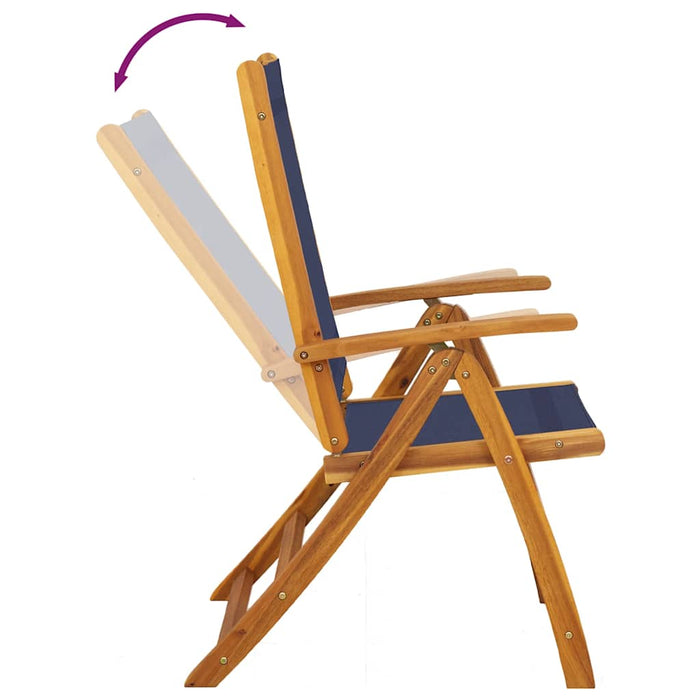 Sedie da Giardino Pieghevoli 4 pz Massello d'Acacia e Textilene 3279241