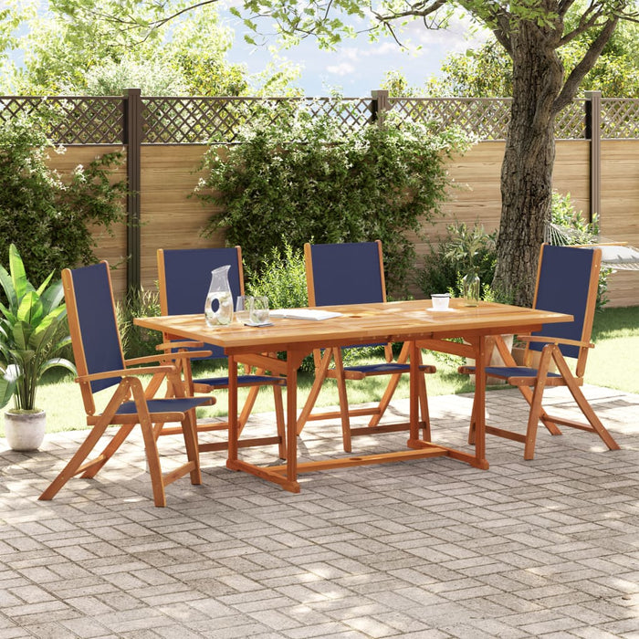 vidaXL Sedie da Giardino Pieghevoli 4 pz Massello d'Acacia e Textilene