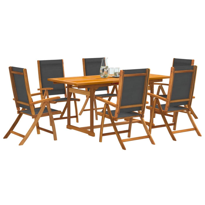 Set Pranzo da Giardino 7pz Legno Massello di Acacia e Textilene 3279269