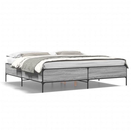 Giroletto-Struttura Letto Grigio Sonoma 180x200 cm in Legno Multistrato Metallo 658643