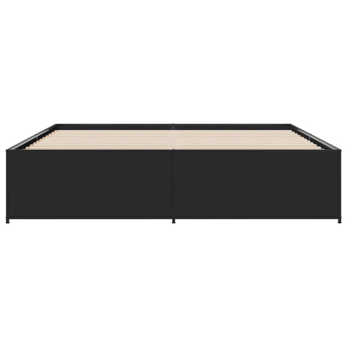 Giroletto Nero 200x200 cm in Legno Multistrato e Metallo 3279867