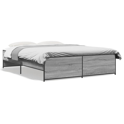 Giroletto-Struttura Letto Grigio Sonoma 160x200 cm in Legno Multistrato Metallo 252129