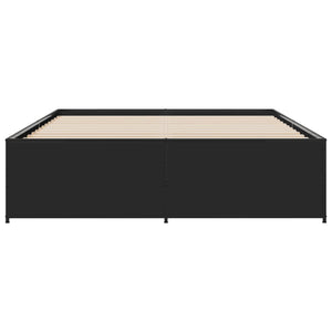 Giroletto Nero 150x200 cm in Legno Multistrato e Metallo 3279882