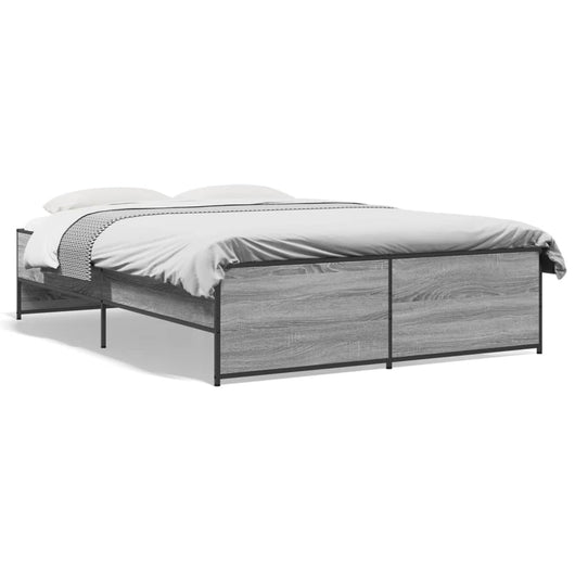 Giroletto-Struttura Letto Grigio Sonoma 140x190 cm in Legno Multistrato Metallo 938317